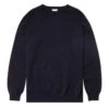 Sunspel Lambswool Crew Neck Knit Dark Navy Mouline 1 Sunspel Lambswool Crew Neck Knit Dark Navy Mouline -All Style Shop 21885 1