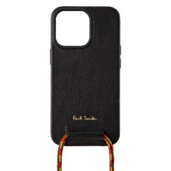 Paul Smith X Native Union Leather IPhone 13 Case Lanyard Black -All Style Shop 23986 5