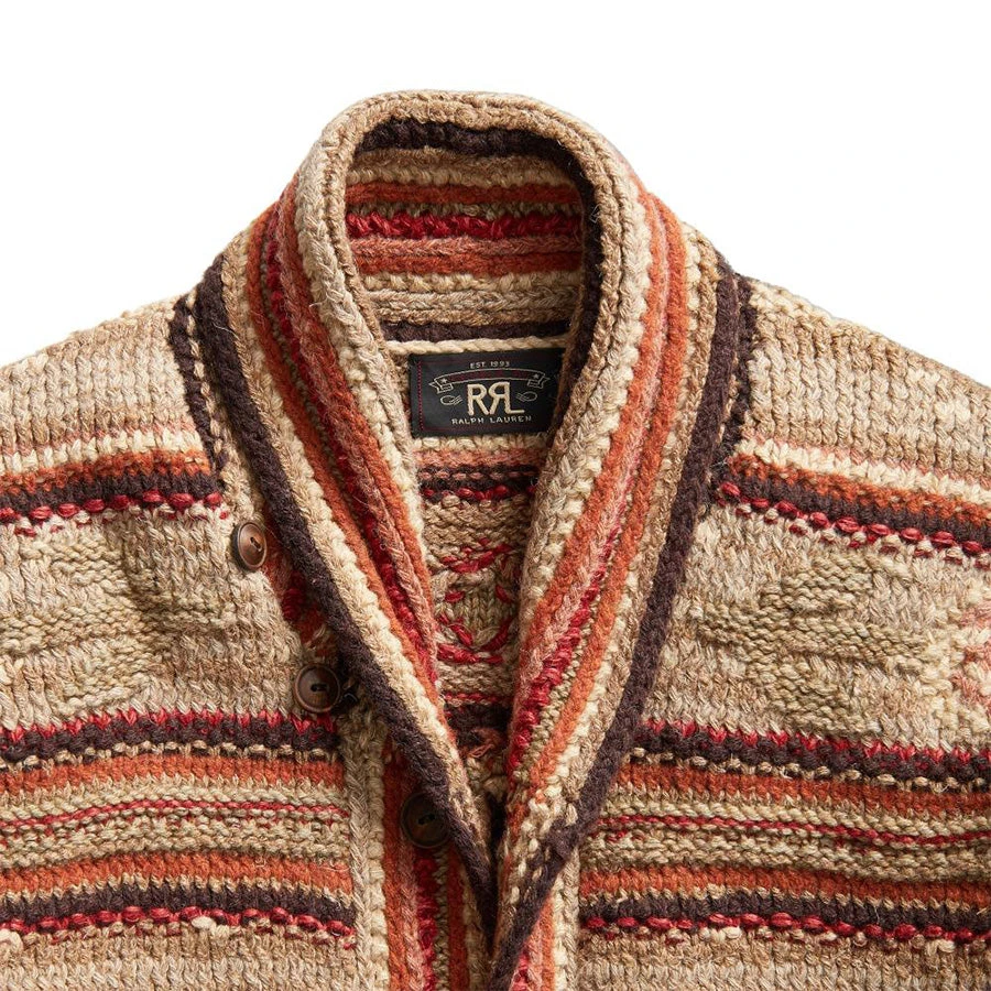 RRL By Ralph Lauren Shawl Cardigan Tan Multi 5 RRL By Ralph Lauren Shawl Cardigan Tan Multi - Image 3