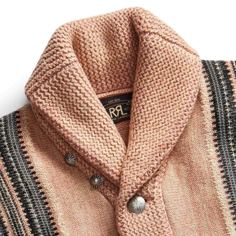 RRL By Ralph Lauren Roadrunner Cardigan Dusty Pink / Blue Multi 5 RRL By Ralph Lauren Roadrunner Cardigan Dusty Pink / Blue Multi - Image 3