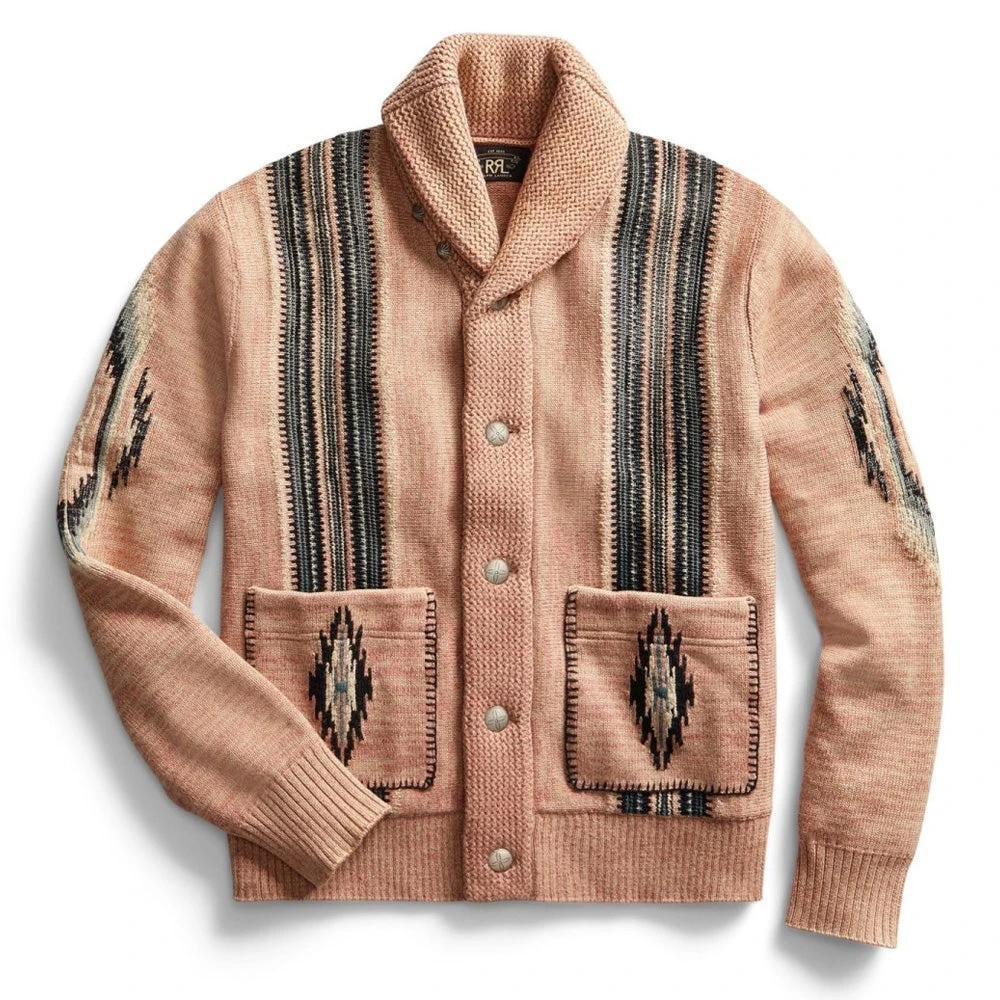 RRL By Ralph Lauren Roadrunner Cardigan Dusty Pink / Blue Multi 3 RRL By Ralph Lauren Roadrunner Cardigan Dusty Pink / Blue Multi