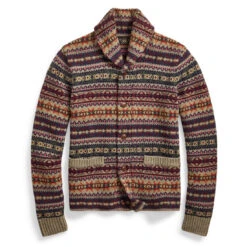RRL By Ralph Lauren Fairisle Shawl Cardigan Fairisle Multi