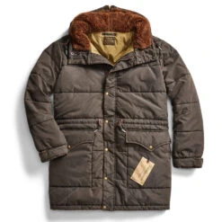 RRL By Ralph Lauren Coated Twill Parka Vintage Black