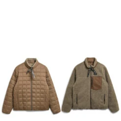 Taion Down X Boa Reversible Jacket L. Brown / Beige -All Style Shop 28849 1