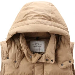 Woolrich Aleutian Detachable Hood Vest Gold Khaki -All Style Shop 29020 4