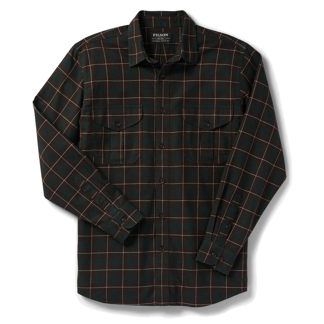 Filson Lightweight Alaskan Guide Shirt Brown / Green / Cream 3 Filson Lightweight Alaskan Guide Shirt Brown / Green / Cream
