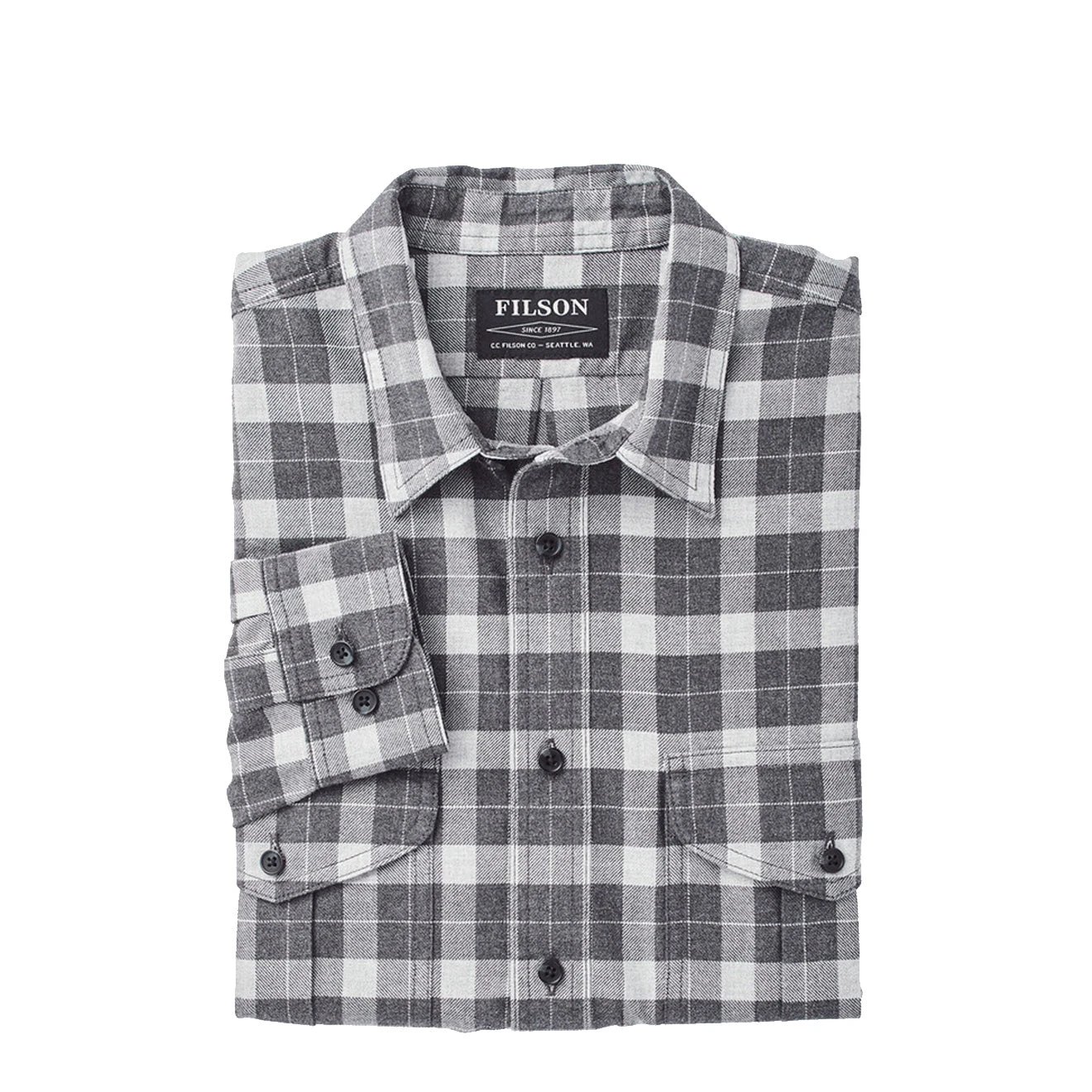 Filson Lightweight Alaskan Guide Shirt Heather Grey Plaid 4 Filson Lightweight Alaskan Guide Shirt Heather Grey Plaid - Image 2