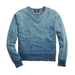 RRL By Ralph Lauren L/S Double V Sweater Washed Blue Indigo