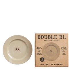 RRL By Ralph Lauren Logo Plate Set Cream / Brown -All Style Shop RRL by Ralph Lauren Logo Plate Set Cream Brown 26527 2