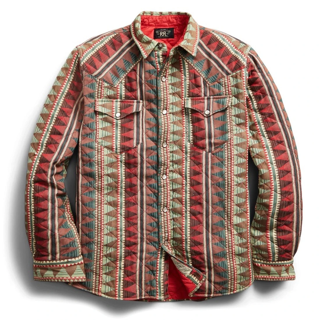 RRL By Ralph Lauren Quilted Jacquard Overshirt Red / Multi 3 RRL By Ralph Lauren Quilted Jacquard Overshirt Red / Multi