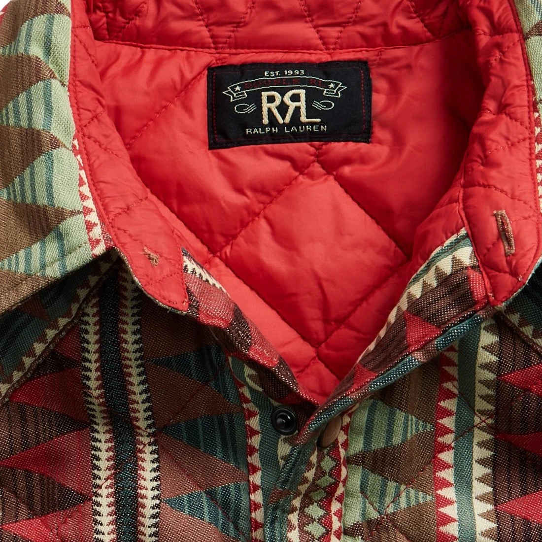 RRL By Ralph Lauren Quilted Jacquard Overshirt Red / Multi 5 RRL By Ralph Lauren Quilted Jacquard Overshirt Red / Multi - Image 3