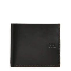 RRL By Ralph Lauren Billfold Wallet Tumbled Leather Black Over Brown