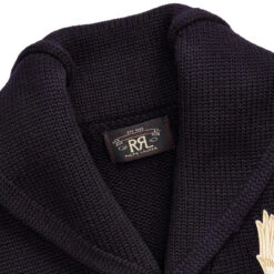 RRL By Ralph Lauren Appliqued Wool Cardigan Navy -All Style Shop RRLbyRalphLaurenAppliquedWoolCardiganNavy 5