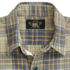 RRL By Ralph Lauren Plaid Twill Workshirt Faded Blue/Yellow -All Style Shop RRLbyRalphLaurenPlaidTwillWorkshirtFadedBlueYellow 4