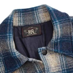 RRL By Ralph Lauren Plaid Wool-Cashmere Workshirt Jumper Blue Multi -All Style Shop RRLbyRalphLaurenPlaidWool CashmereWorkshirtJumperBlueMulti 4