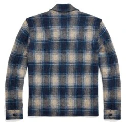 RRL By Ralph Lauren Plaid Wool-Cashmere Workshirt Jumper Blue Multi -All Style Shop RRLbyRalphLaurenPlaidWool CashmereWorkshirtJumperBlueMulti 5