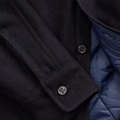 RRL By Ralph Lauren Quilted Wool Melton Overshirt Navy / Blue -All Style Shop RRLbyRalphLaurenQuiltedWoolMeltonOvershirtNavyBlue 3