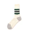 RoToTo Coarse Ribbed Oldschool Crew Socks Green / Charcoal -All Style Shop RoToTo Coarse Ribbed Oldschool Crew Socks Green Charcoal 21616 1