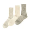 Rototo Organic Daily 3 Pack Ribbed Ecru / Gray -All Style Shop RoToTo Organic Daily 3 Pack Ribbed Ecru Grey 01