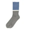 Rototo Bicolor Ribbed Crew Socks Light Blue / Dark Gray -All Style Shop Rototo Bicolour Ribbed Crew Socks Light BLue Grey