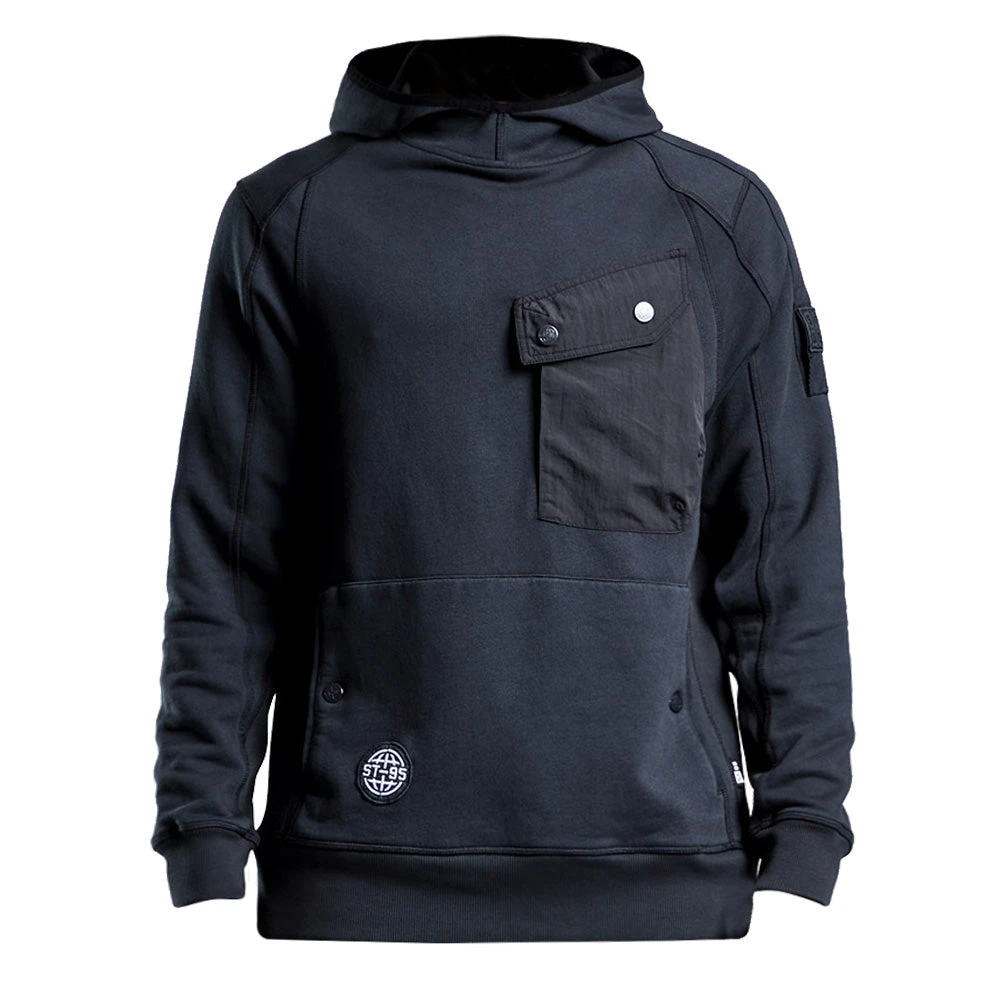 ST95 Globe Pocket Hooded Sweat Black 3 ST95 Globe Pocket Hooded Sweat Black