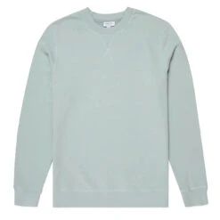 Sunspel Cotton Loopback Sweatshirt Dusky Green