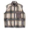 And Wander Check Boa Vest Grey 2 And Wander Check Boa Vest Grey -All Style Shop check boa vest