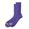Rototo Chunky Ribbed Crew Socks Purple / Yellow -All Style Shop rototo chunky ribbed crew socks purple yellow